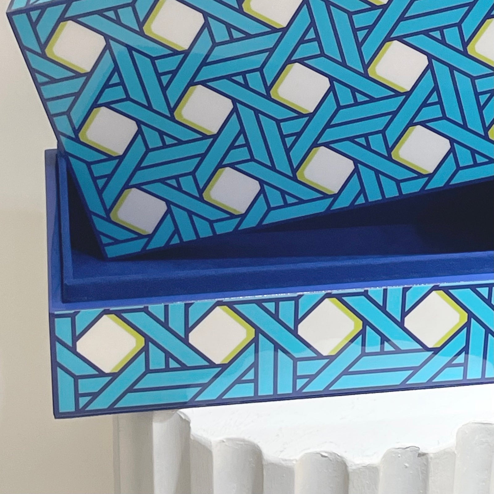 Caja Lacada Basketweave Mediana. Jonathan Adler