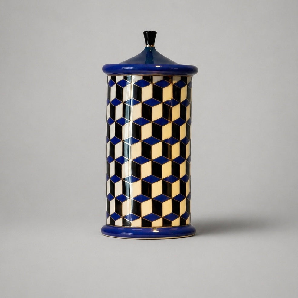 Versailles Porcelain Canister Blue. Jonathan Adler