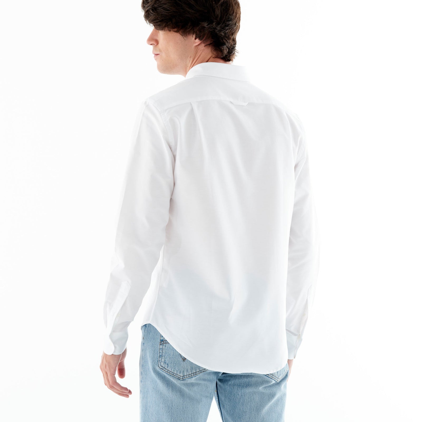 Heart Embroidered White Oxford Shirt
