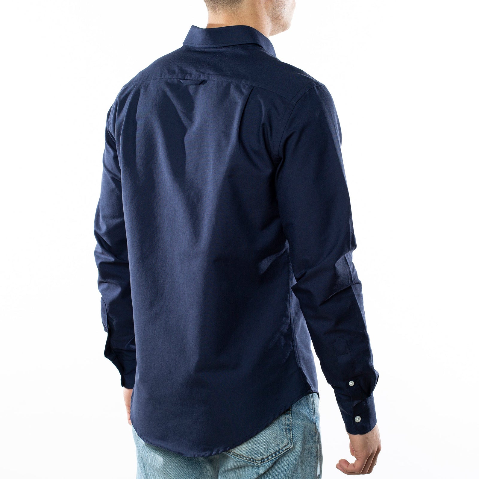 Heart Embroidered Navy Oxford Shirt