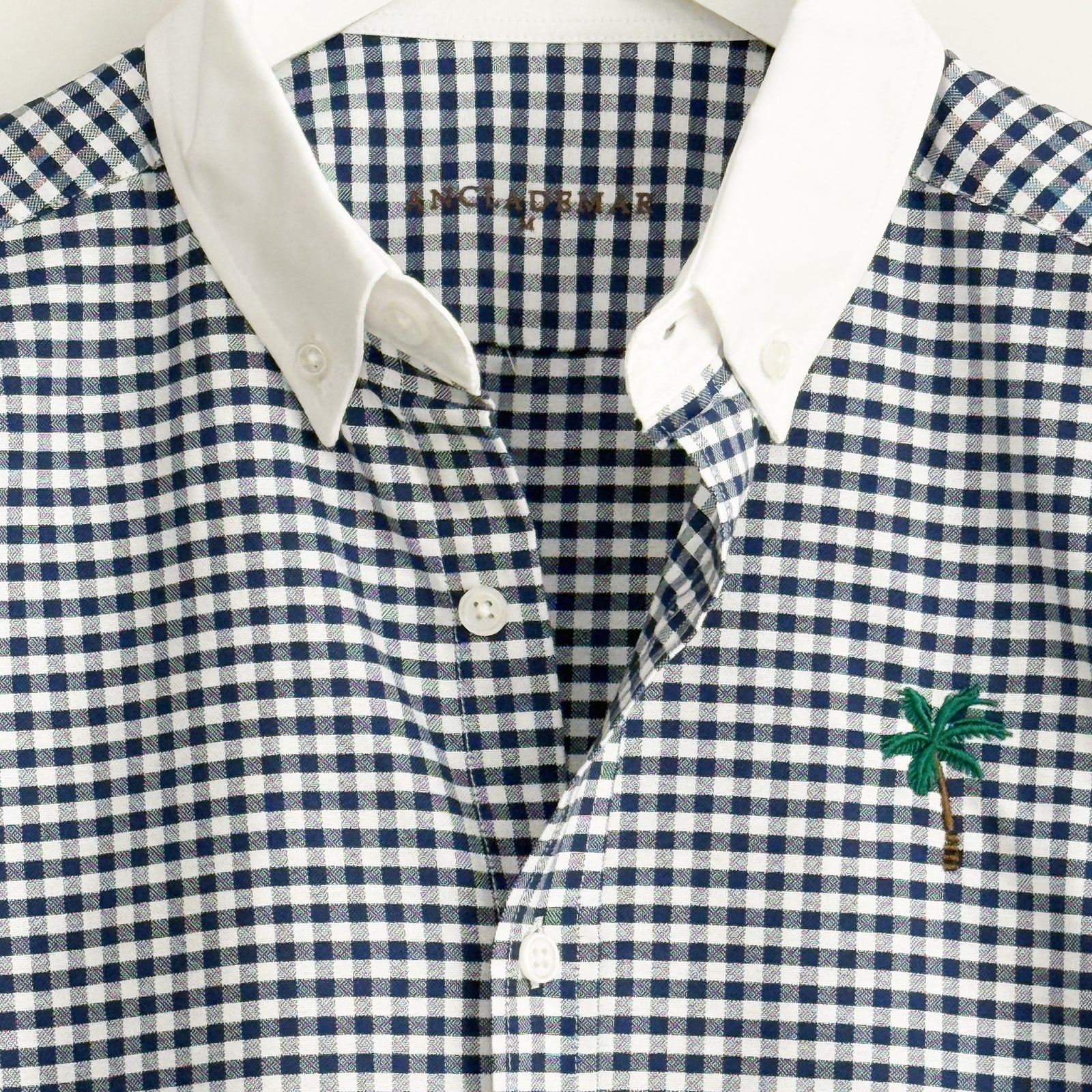 Camisa Oxford Vichy Navy Palmera
