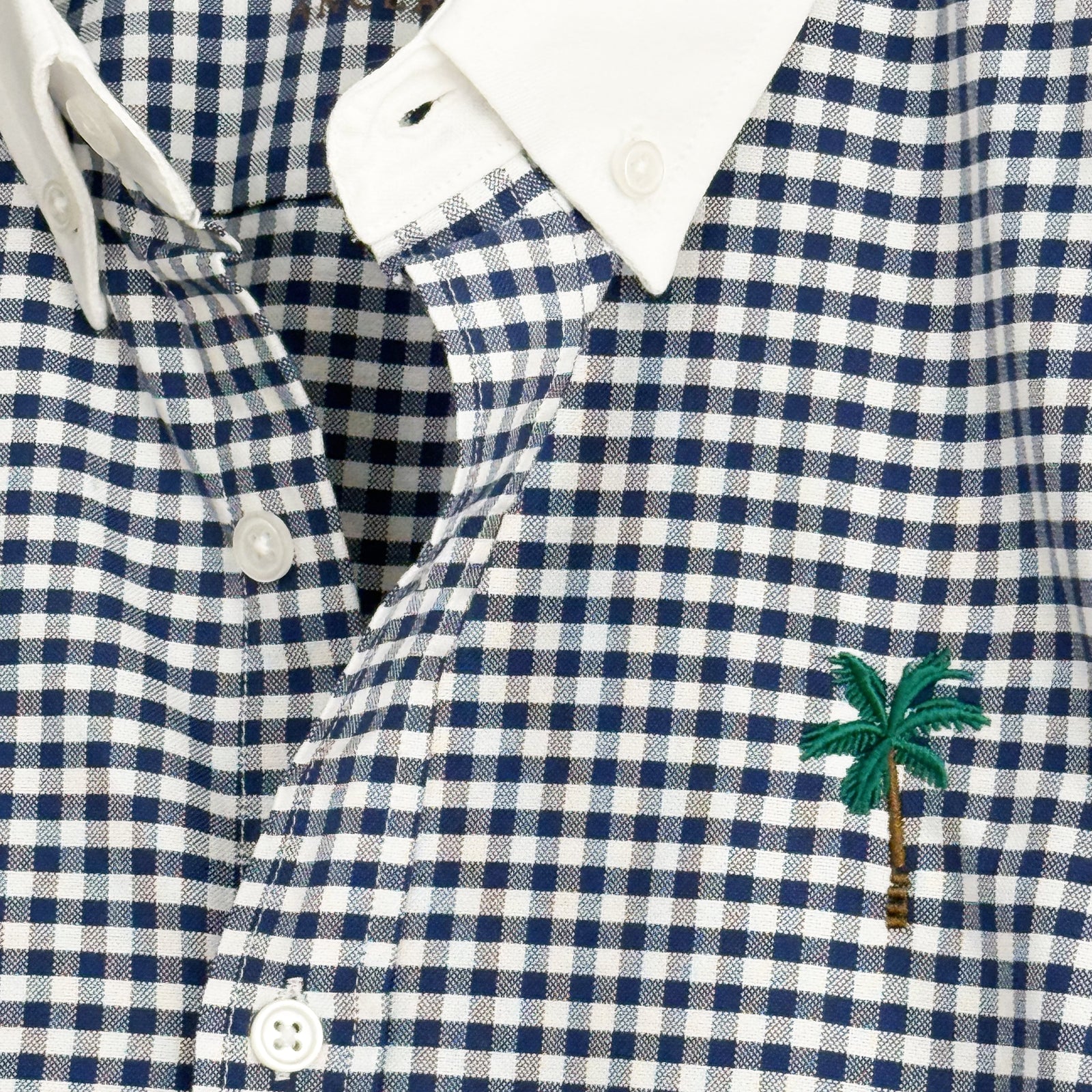 Camisa Oxford Vichy Navy Palmera