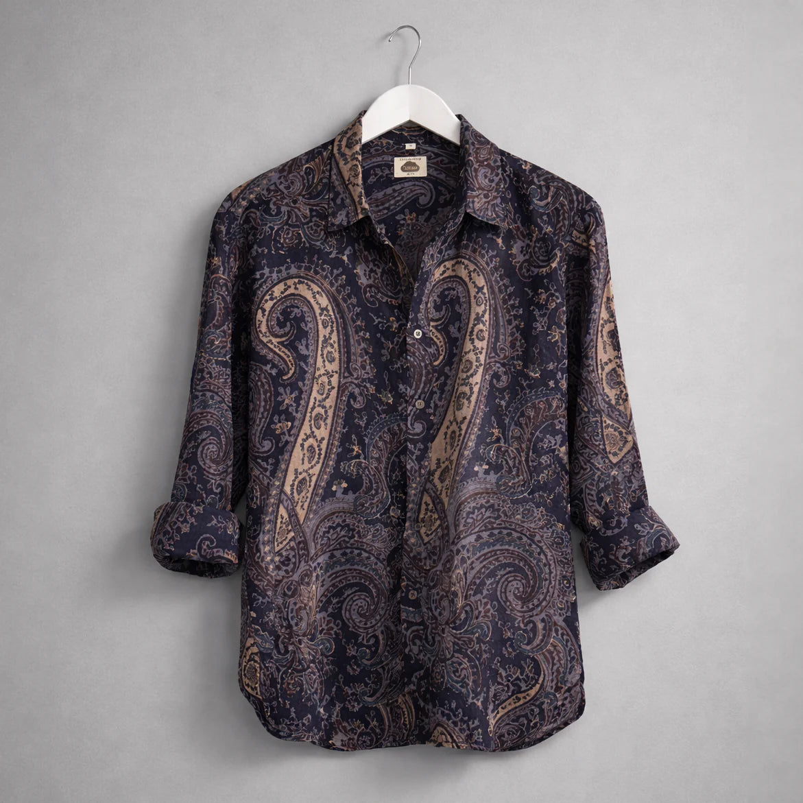 Camisa Paisley Azul Marino