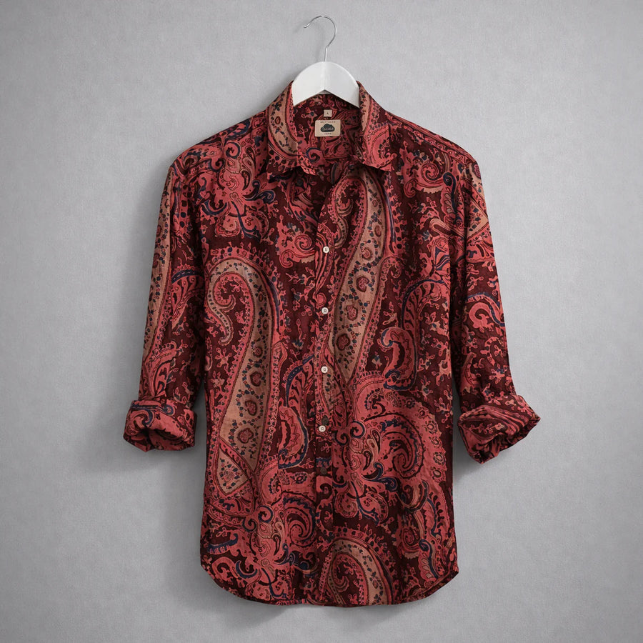 Burgundy Paisley Shirt