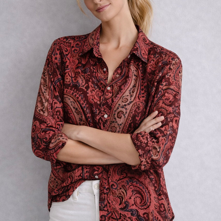 Burgundy Paisley Shirt
