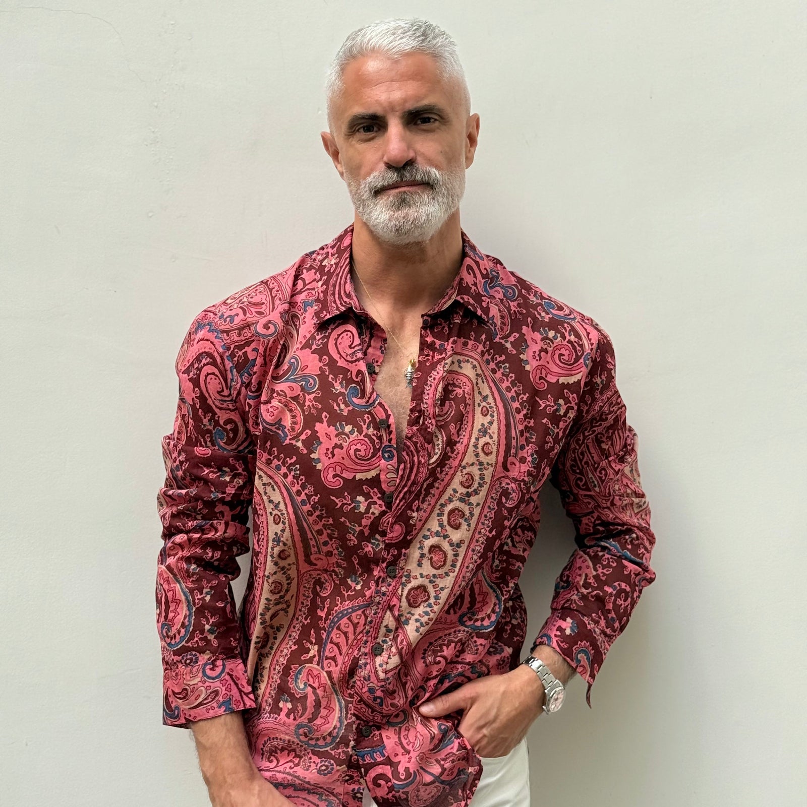 Burgundy Paisley Shirt