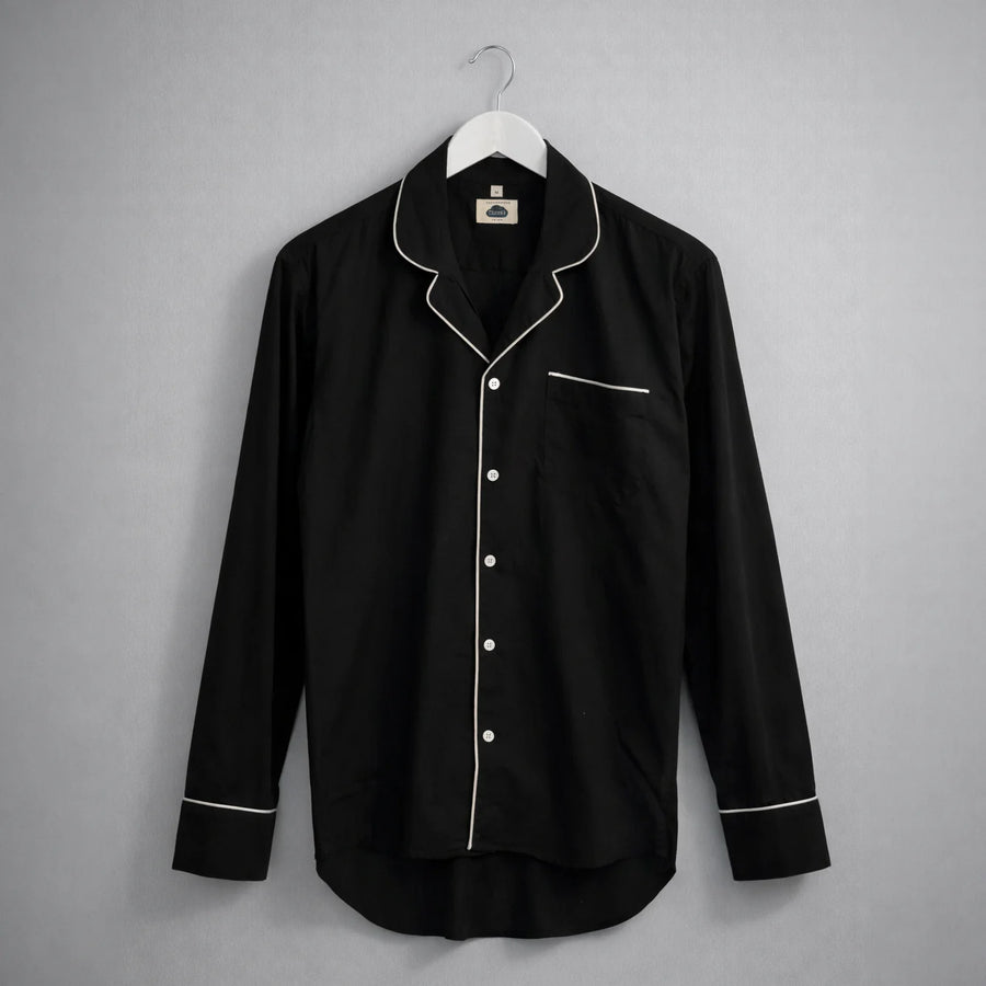 Camisa Pijama Manga Larga Negra