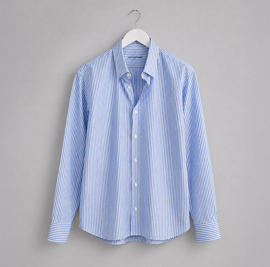 Camisa Popelín Relaxed Rayas Azules
