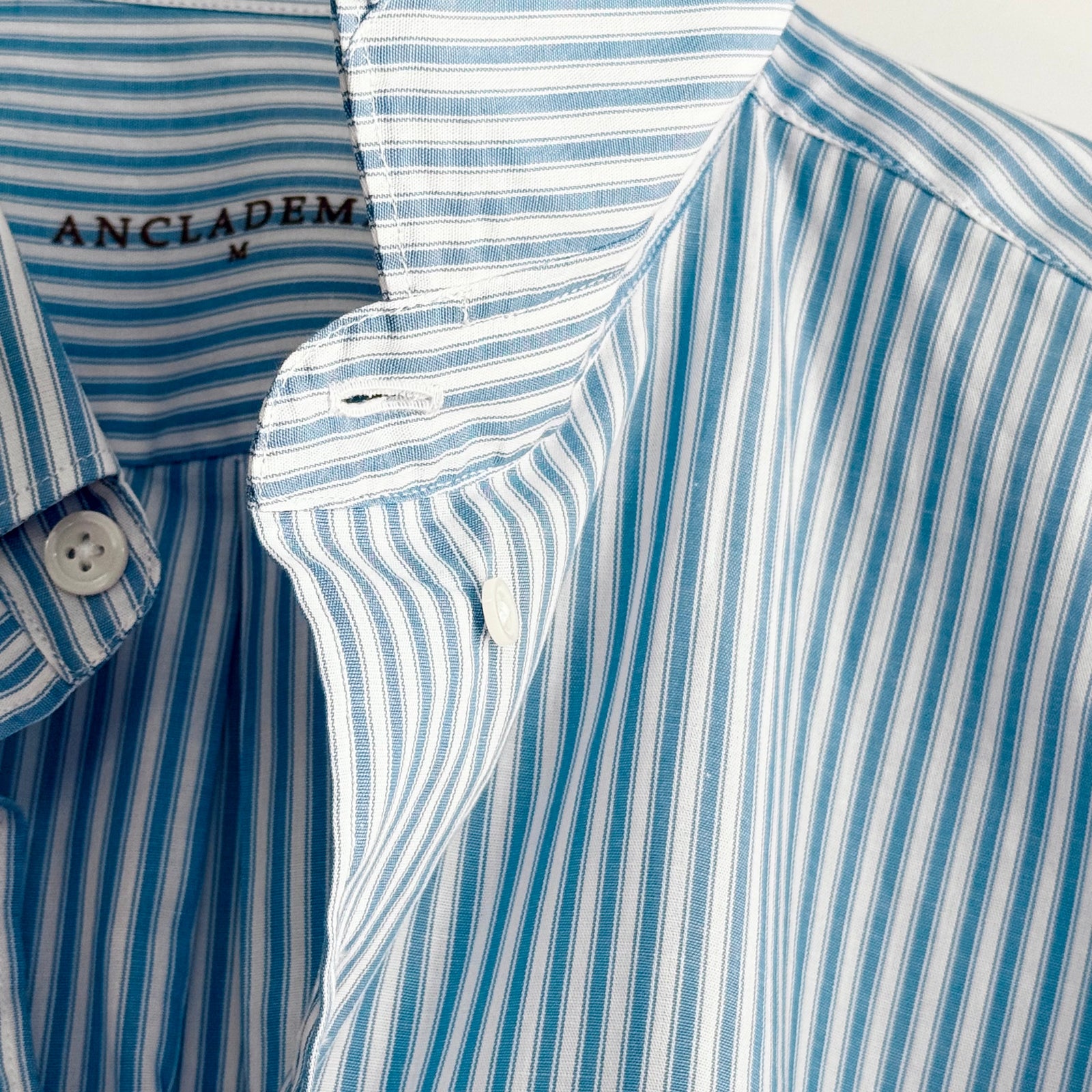 Camisa Popelín Relaxed Rayas Azules Corazón