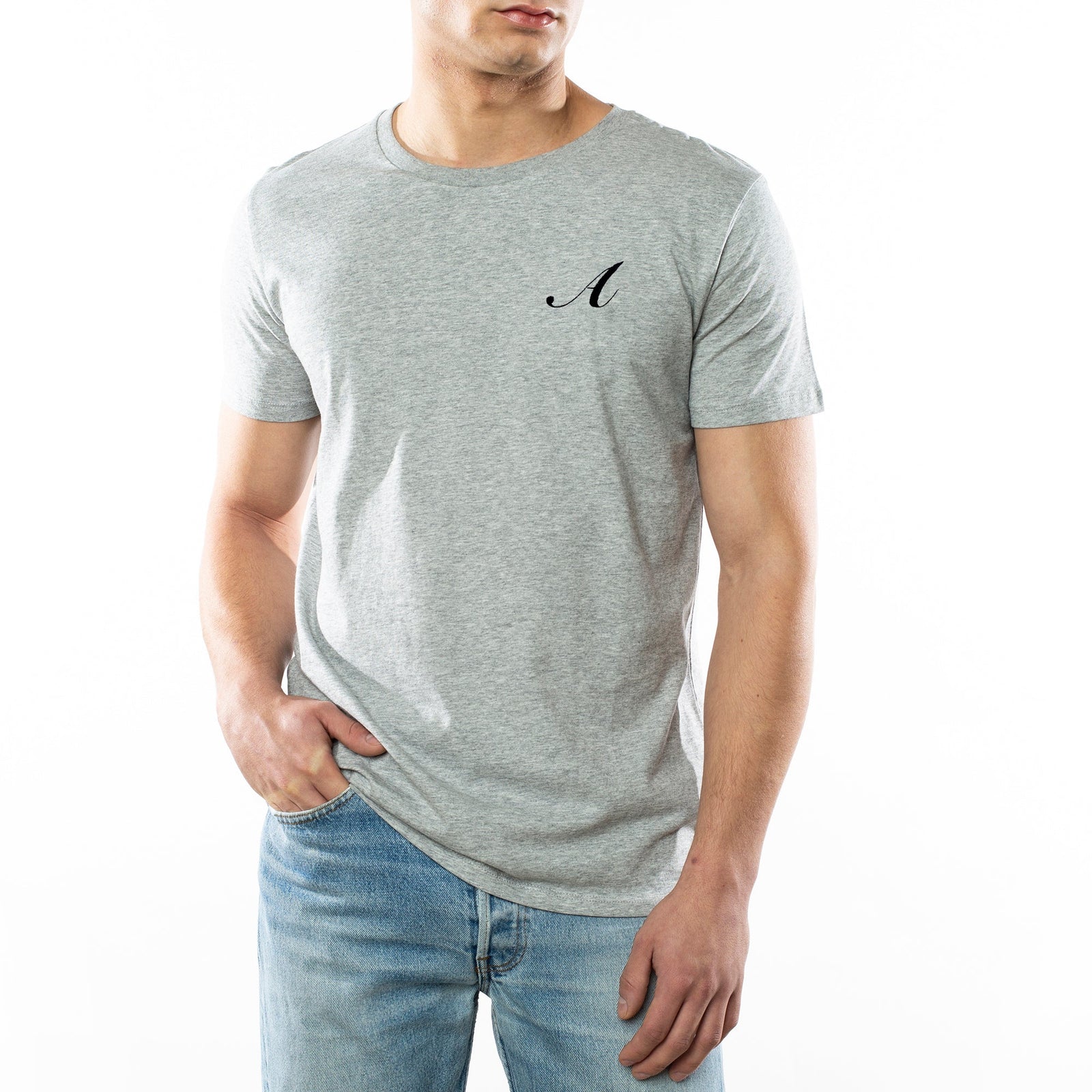 Camiseta Gris Personalizada con tus Iniciales