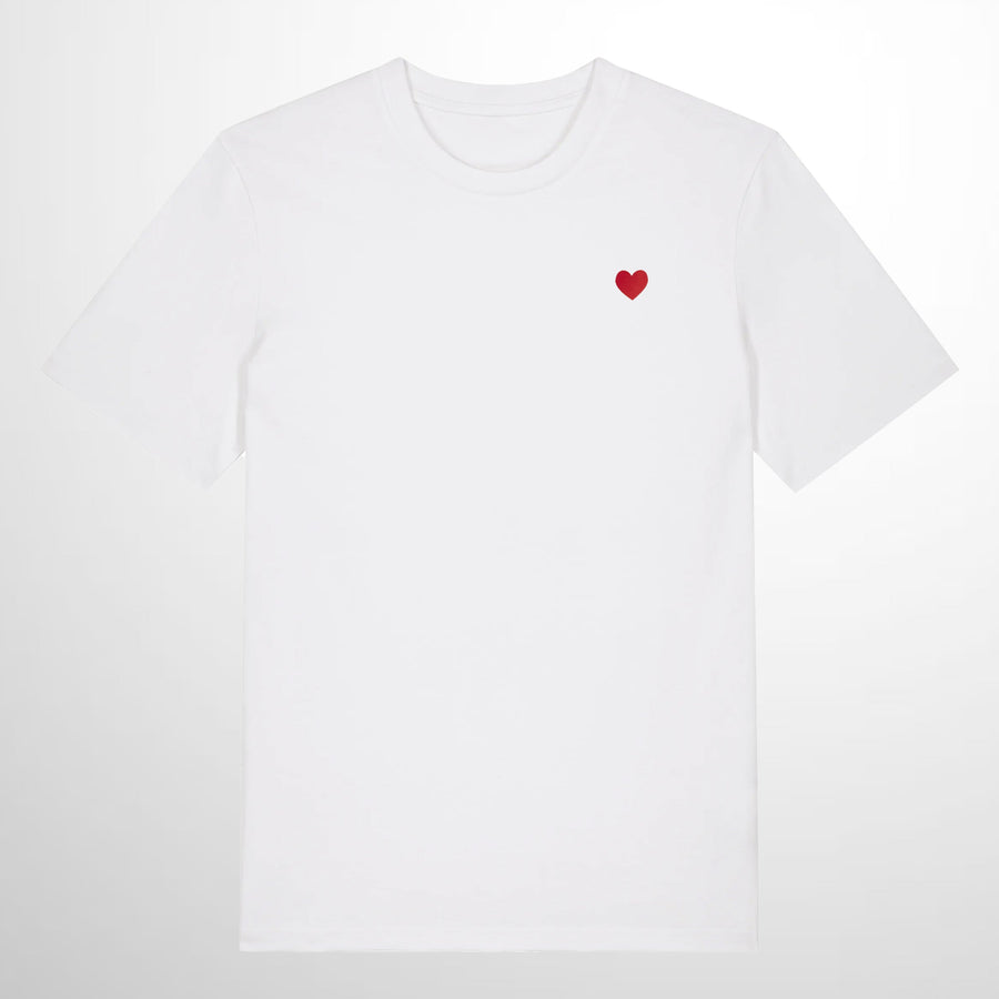 Camiseta Blanca Corazón Bordado