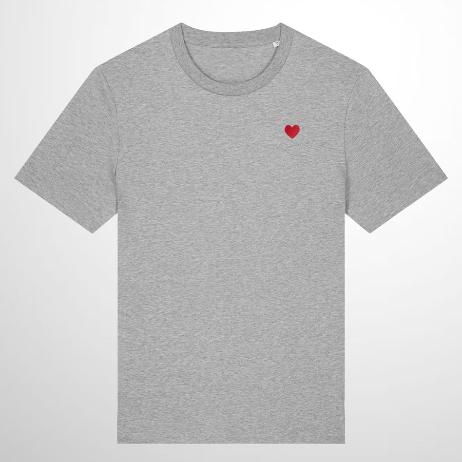Camiseta Gris Corazón Bordado