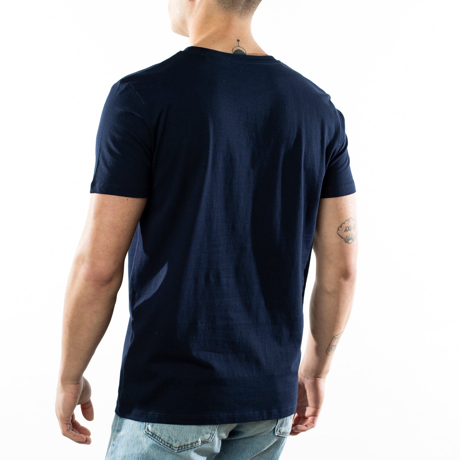 Heart Embroidered Navy T-Shirt