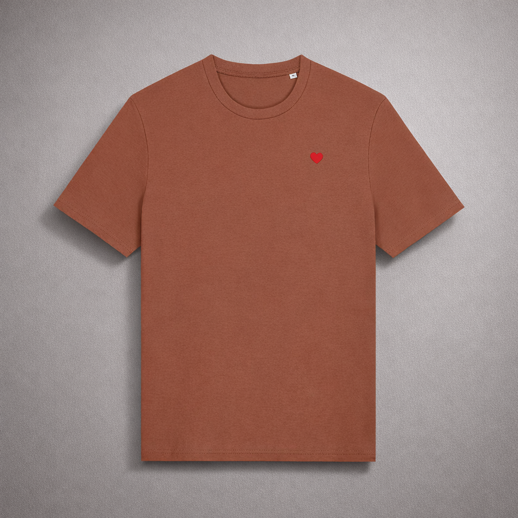 Camiseta Terracota Corazón Bordado