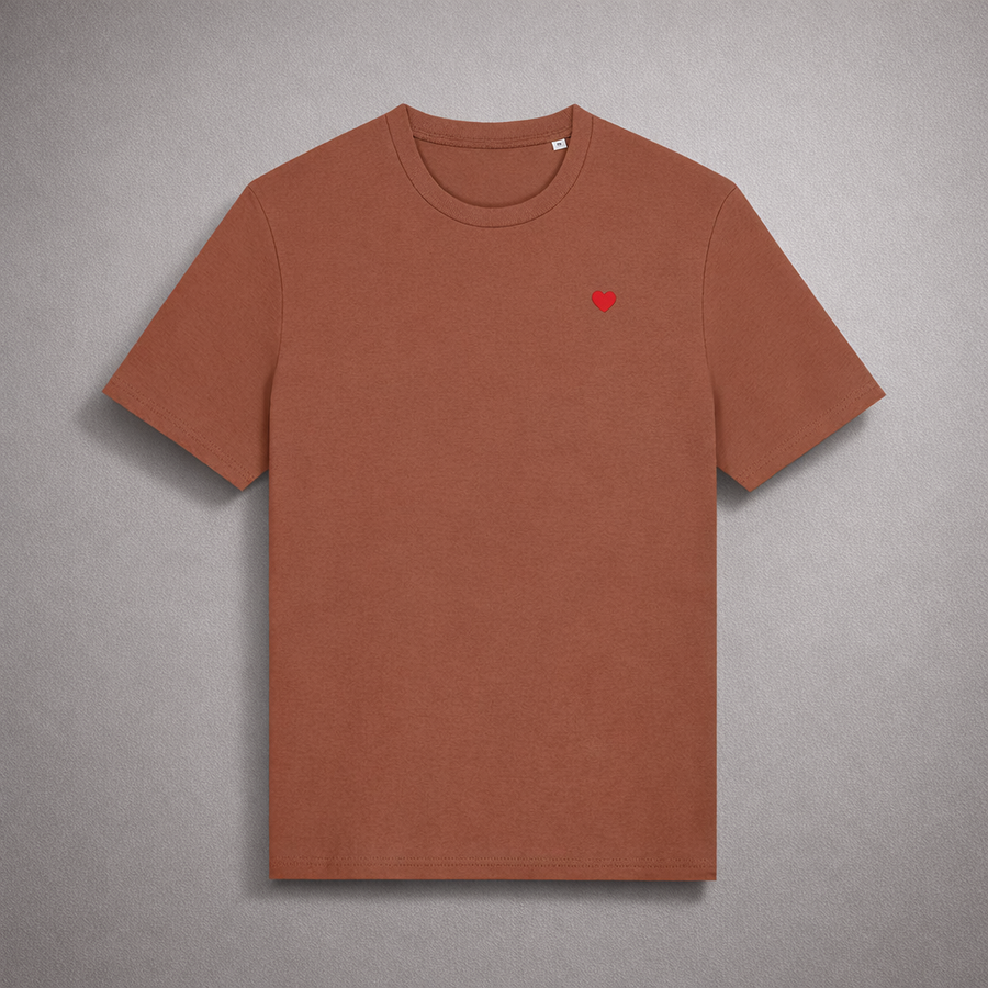 Camiseta Terracota Corazón Bordado