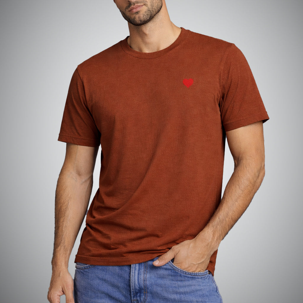 Camiseta Terracota Corazón Bordado