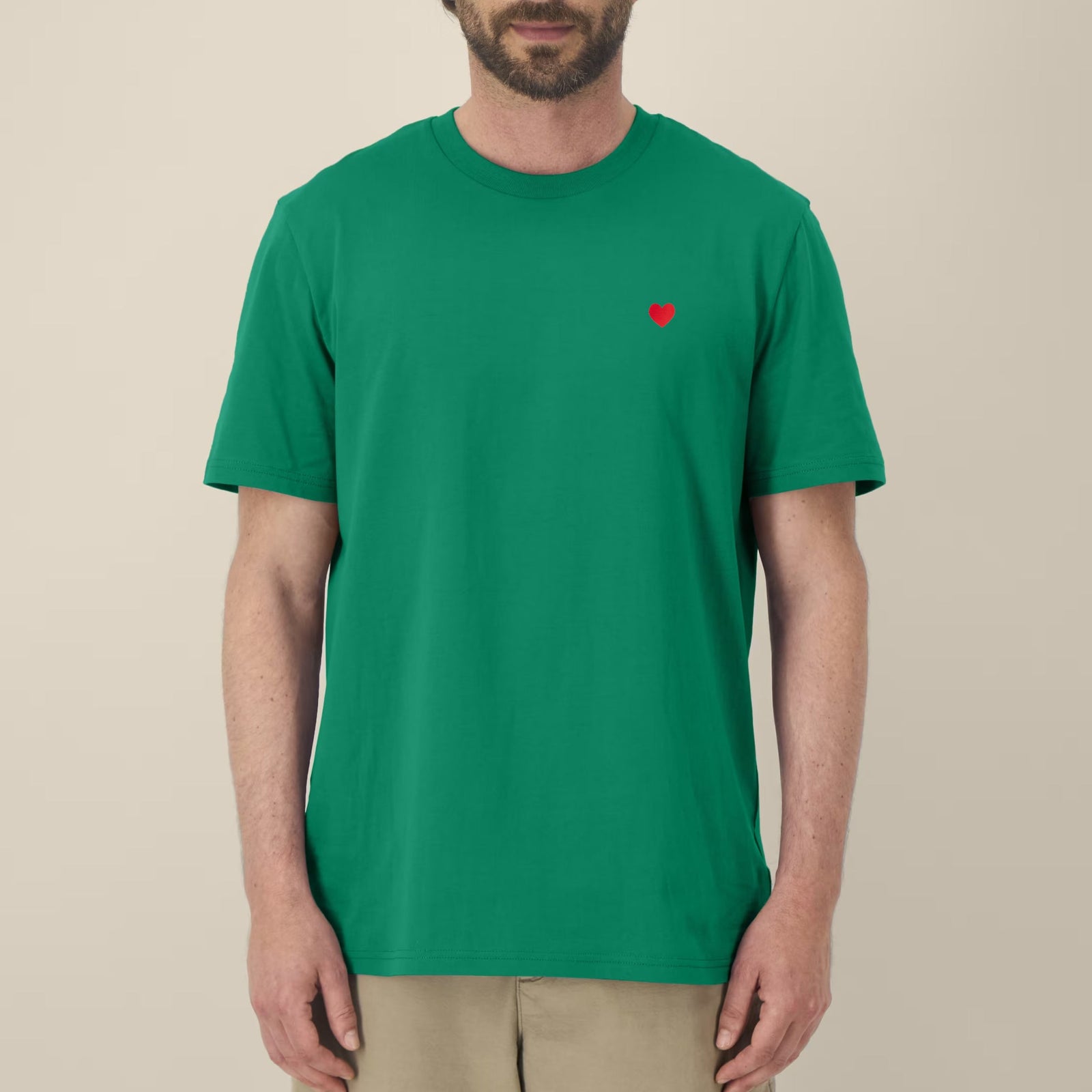 Camiseta Verde Corazón Bordado