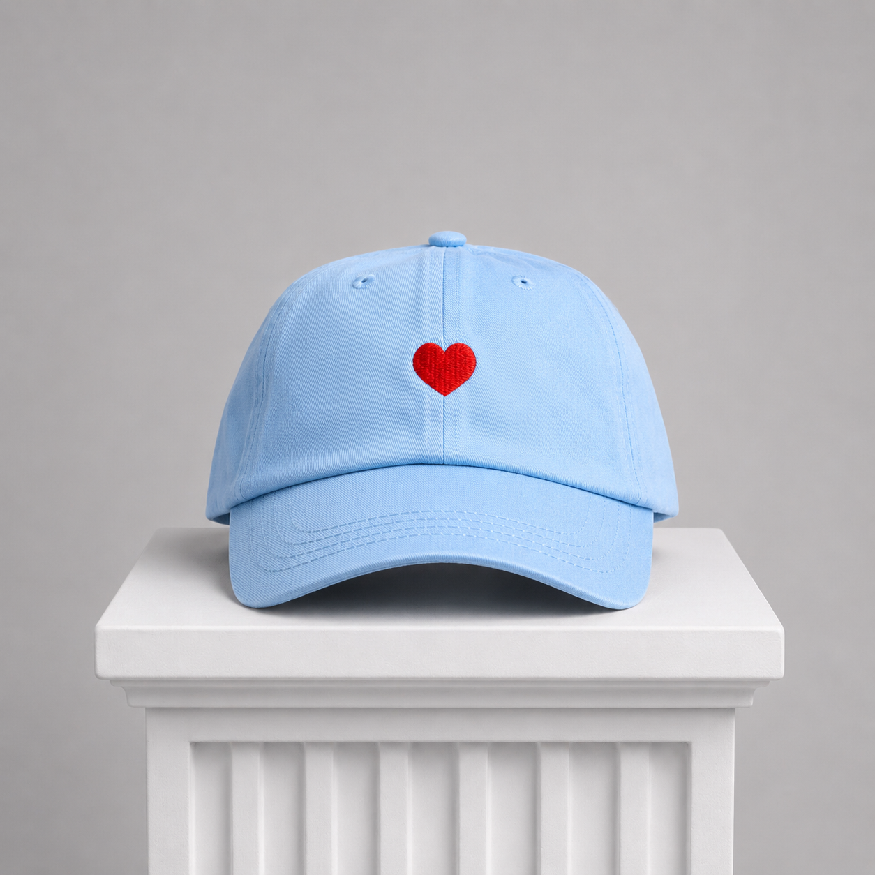 Blue Cap. Heart Embroidered