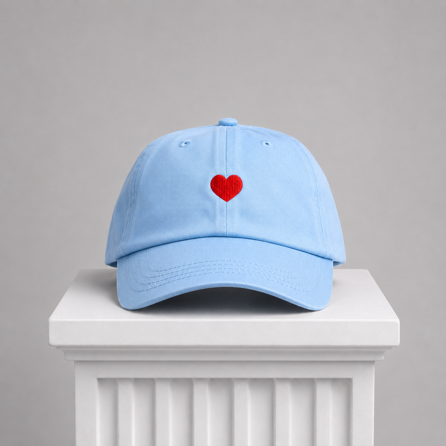 Blue Cap. Heart Embroidered