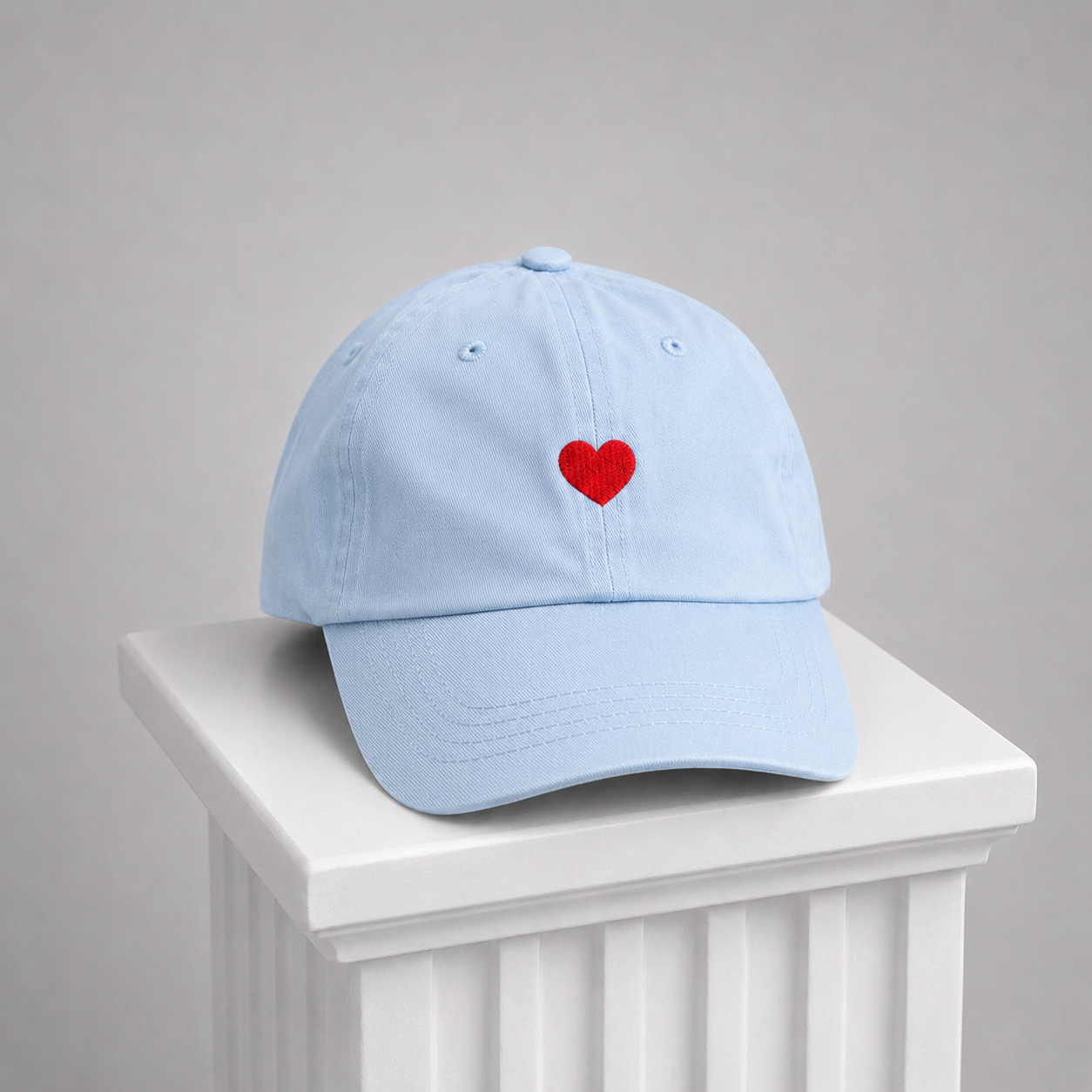 Blue Cap. Heart Embroidered