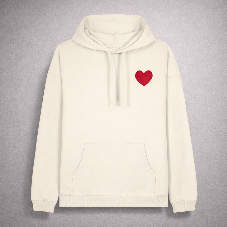 Hoodie Oversized Cream Corazón