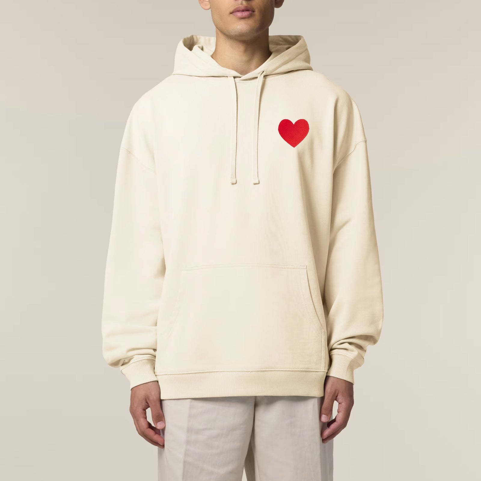 Hoodie Oversized Cream Corazón