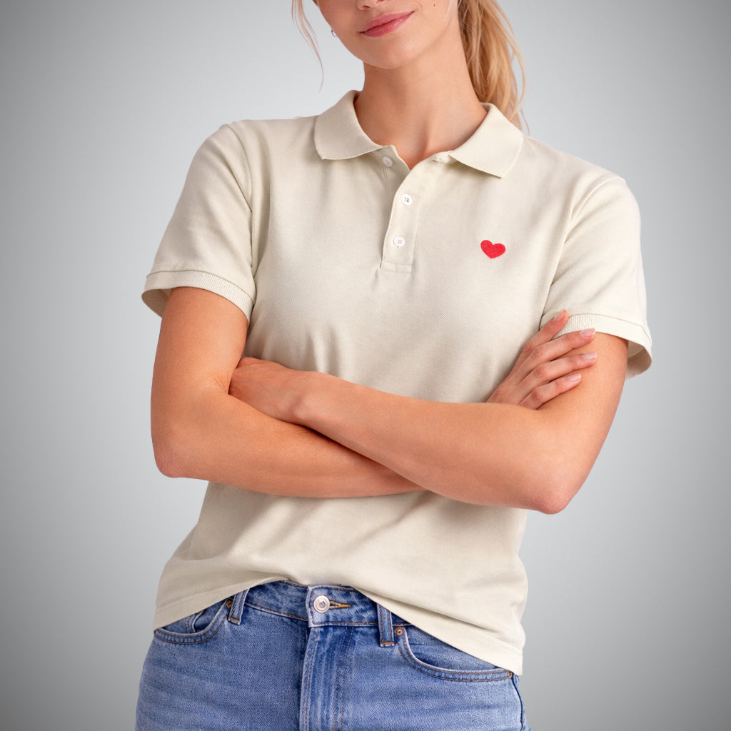 Beige Polo Shirt Beige. Heart