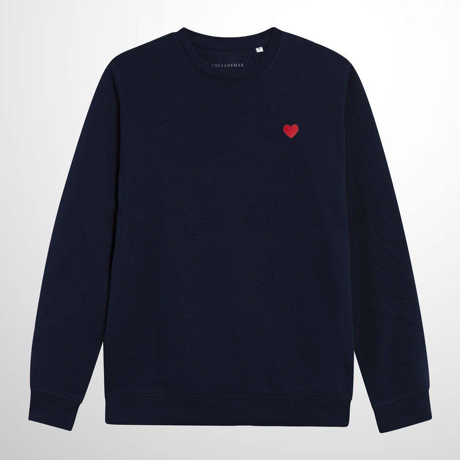 Heart Embroidered Navy Sweatshirt