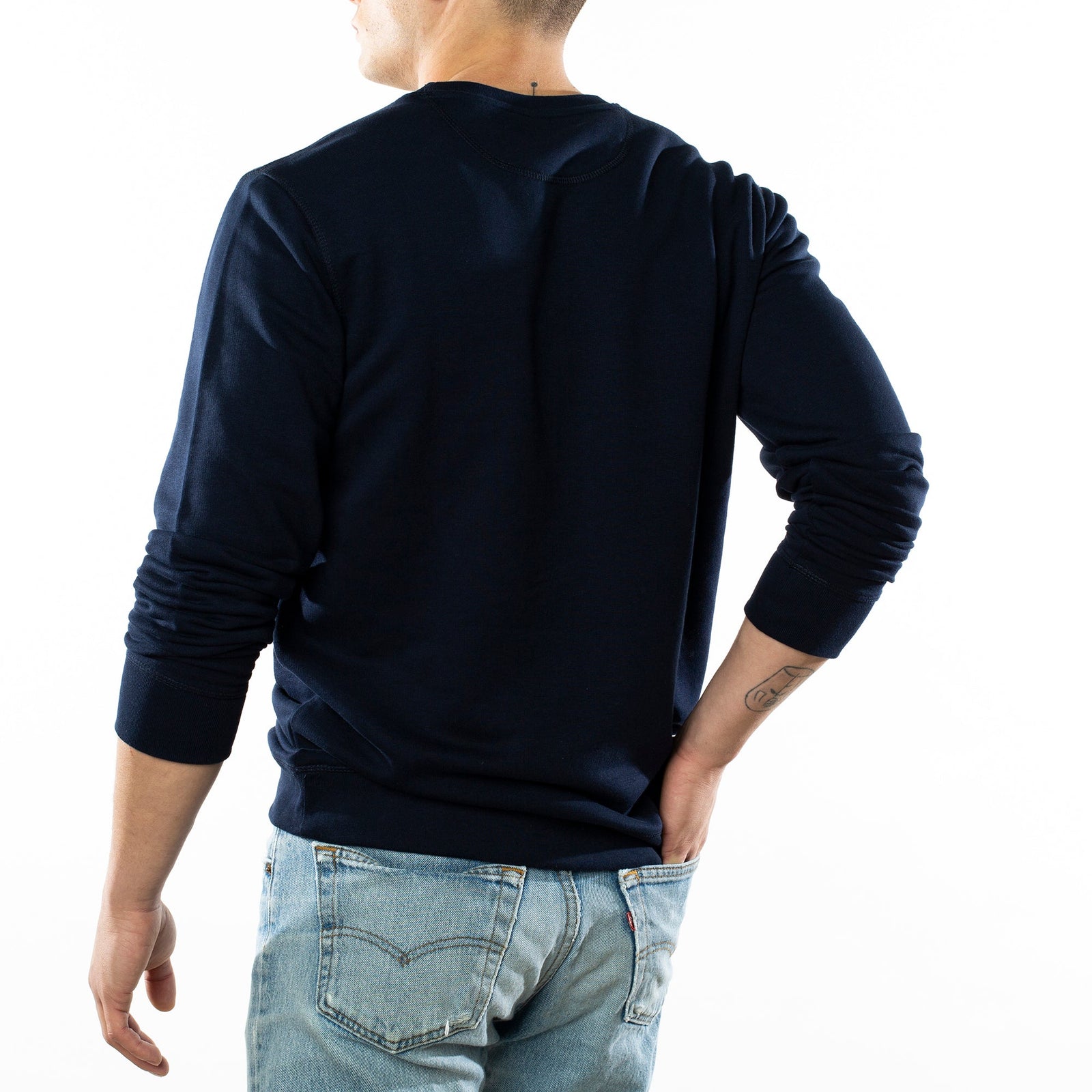 Heart Embroidered Navy Sweatshirt