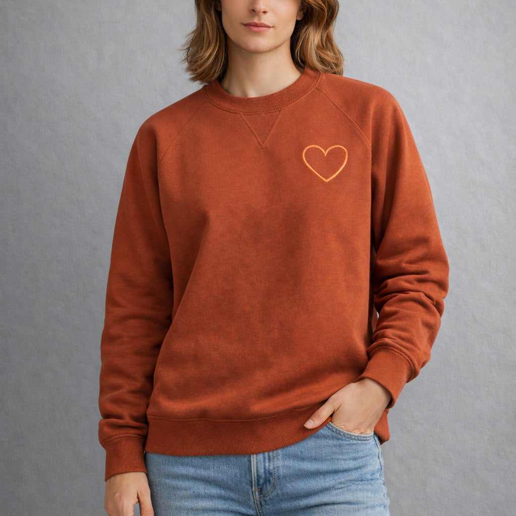 Sudadera Oversized Terracota Corazón